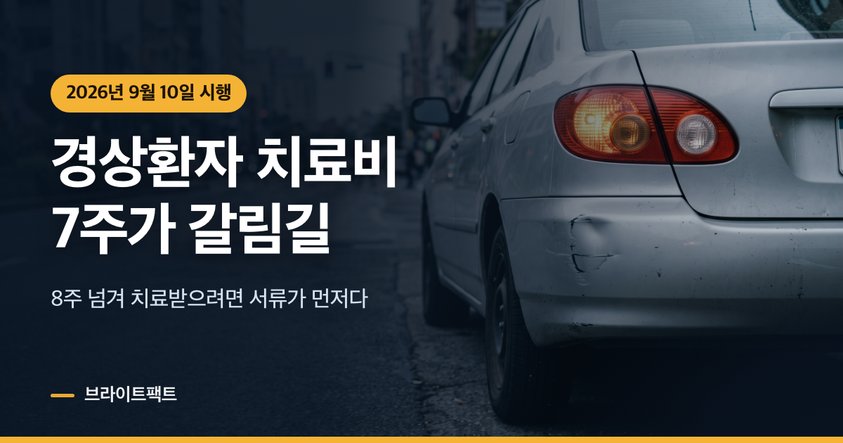 자동차보험 경상환자, 8주 넘기려면 7주 안에 낸다