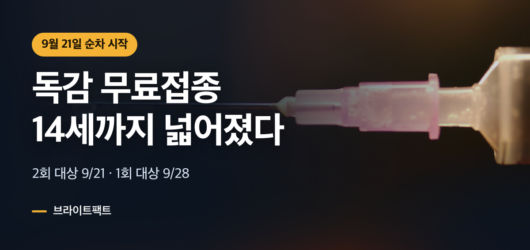 독감 무료접종 14세 확대와 9월 21일 시작을 알리는 주사기 대표 카드