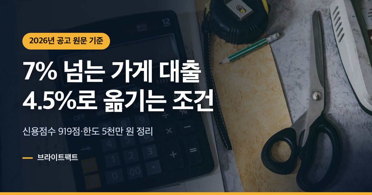 소상공인 대환대출, 7% 넘는 대출 4.5%로 옮기는 조건