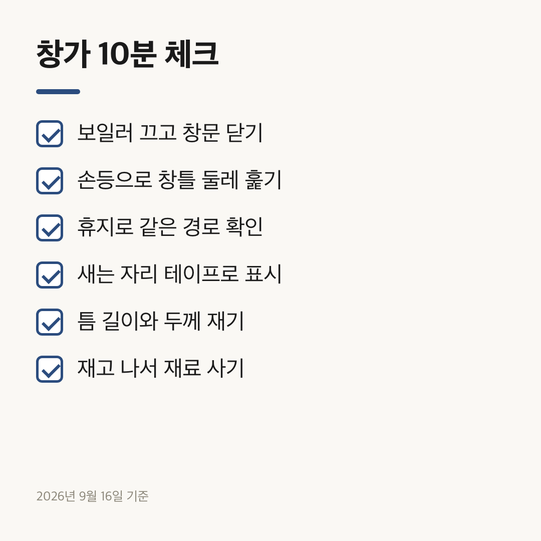 창문 단열 방법 실행 전 창가에서 확인할 여섯 항목 체크리스트