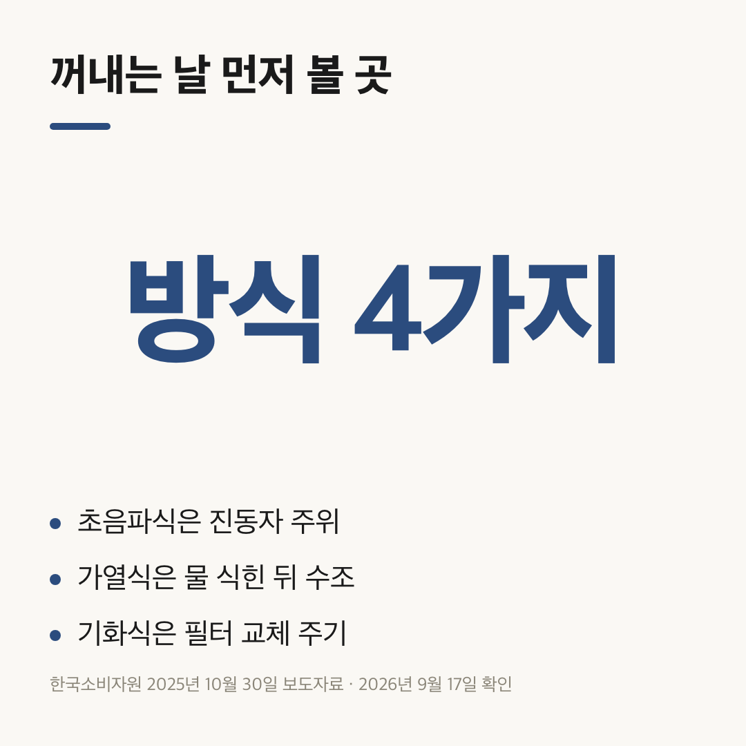 가습기 청소 방법을 방식 4가지로 나눠 먼저 볼 곳을 적은 세 줄 요약