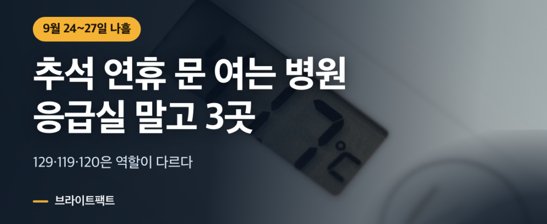 추석 연휴 문 여는 병원, 응급실 말고 전화할 곳 3군데