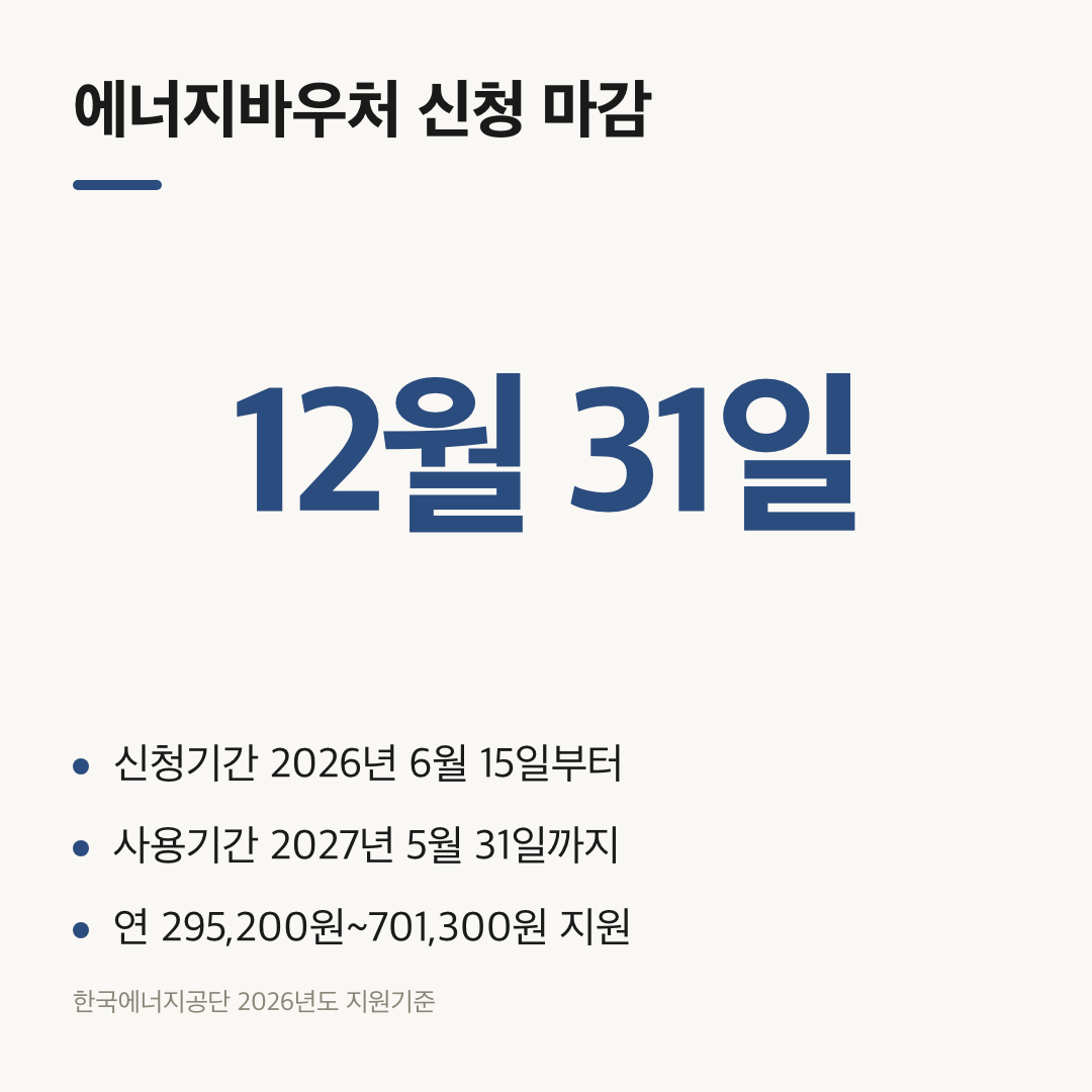 유효기간 지난 기프티콘과 다른 에너지바우처 신청 마감 12월 31일과 지원액 요약